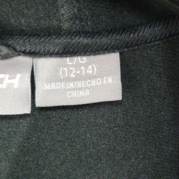 Free Tech Hooded Jacket Womens L 12-14 Black Full Zip Water Resistant Waist Tabs - Picture 11 of 15